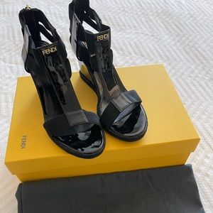 Fendi Patent Leather Wedges - New Condition